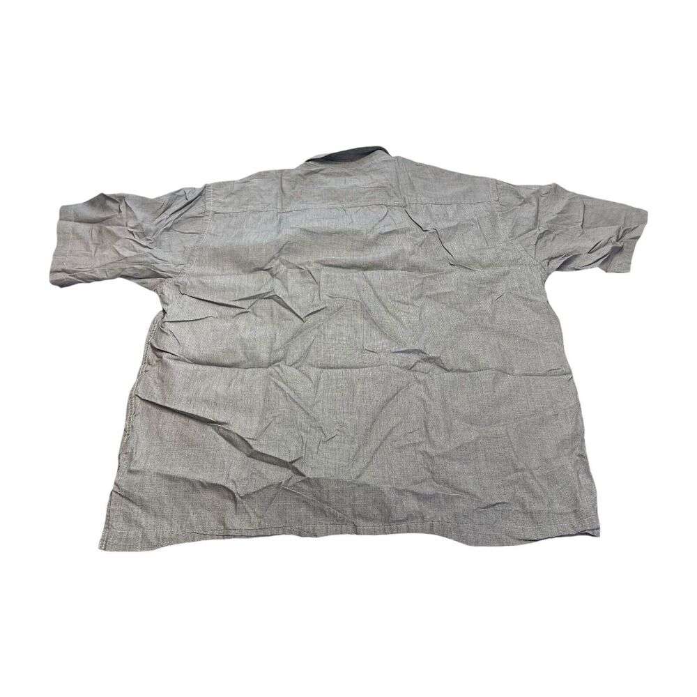 Greg Norman Shirt Men's Medium Gray 100% Cotton Short Sleeve Classic Button-Down - Picture 3 of 7